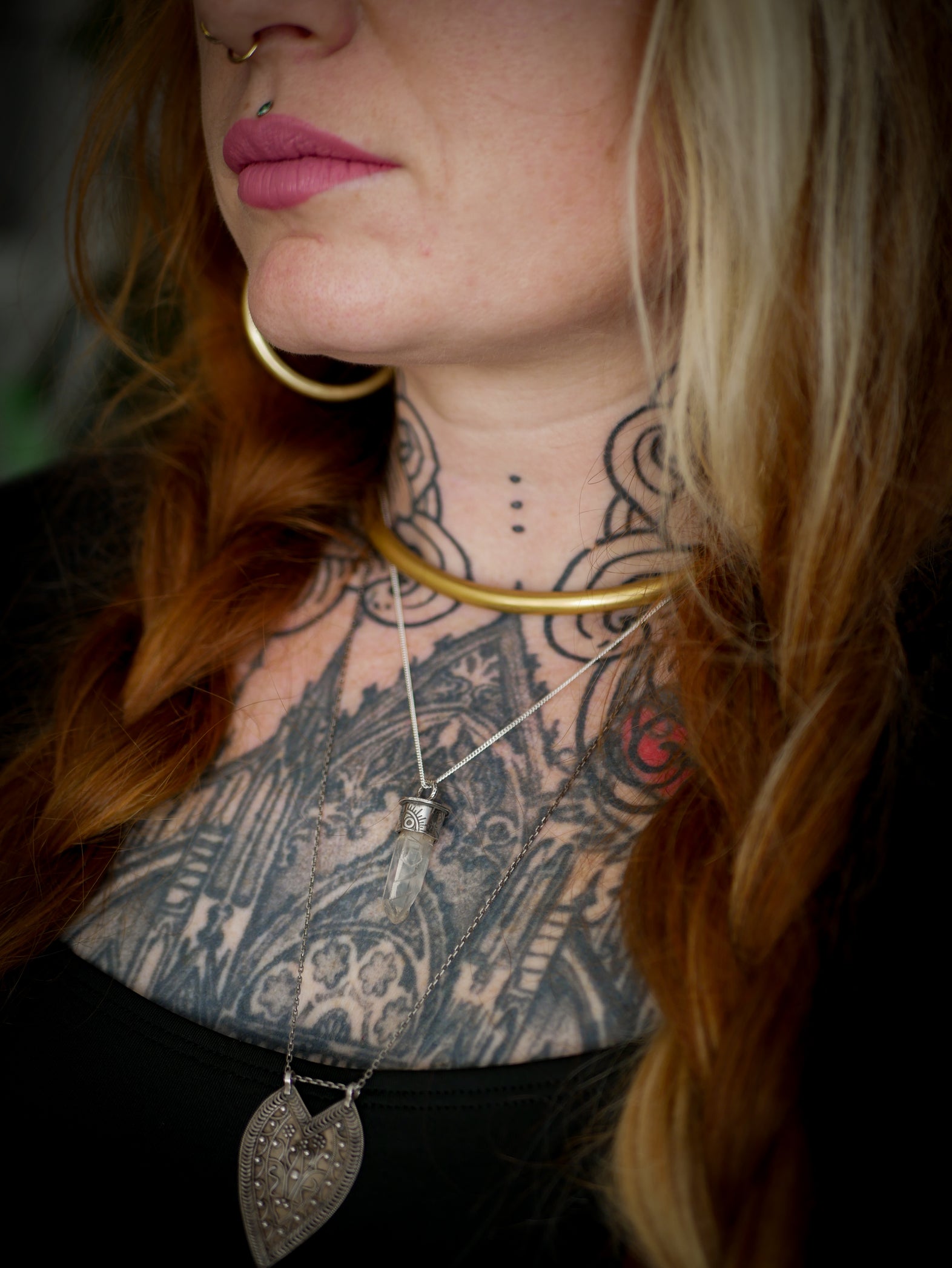 Divination - Collier-pendule en cristal de l'Himalaya et argent