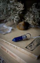 [Réservé] Anubis - Collier-pendule en lapis lazuli et argent, crâne forgé