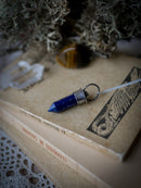 [Réservé] Anubis - Collier-pendule en lapis lazuli et argent, crâne forgé