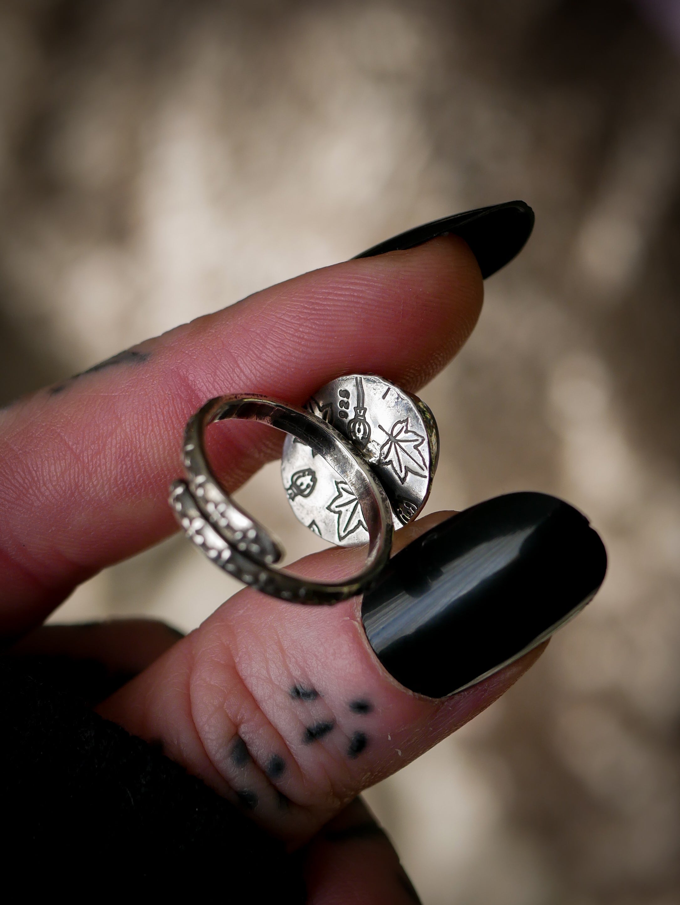 L'Œil de l'Ouroboros - Bague en actinolite et argent