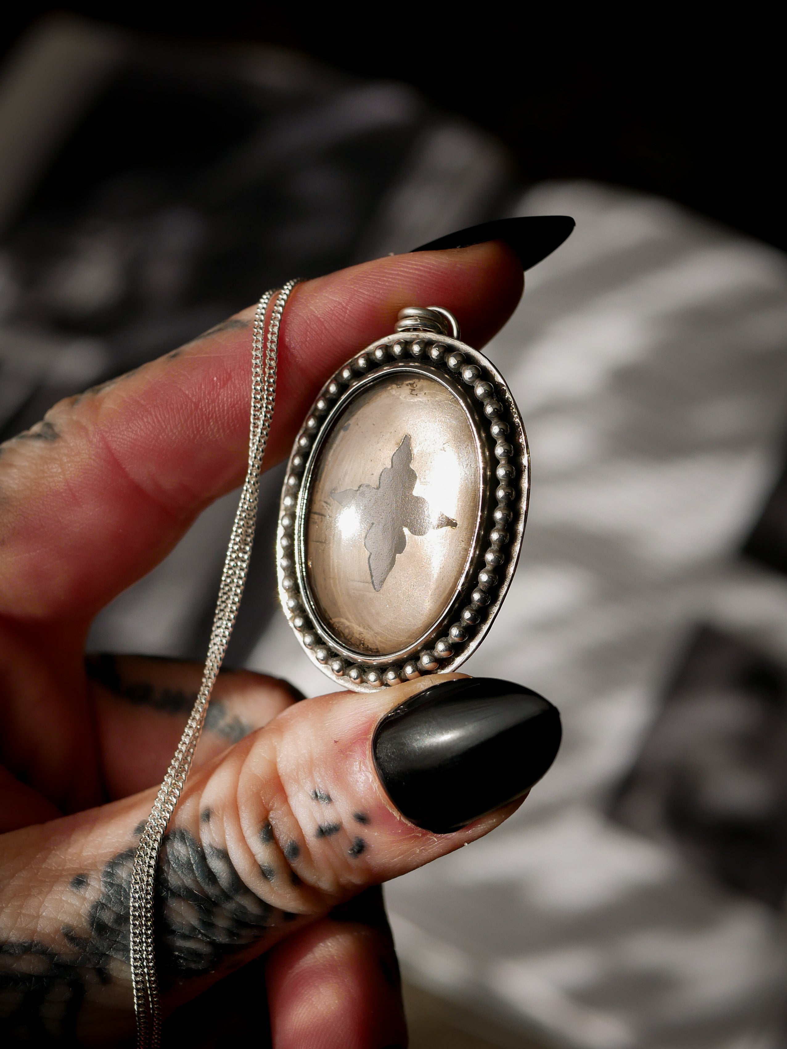 La Dame Blanche - Collier en quartz fumé et argent