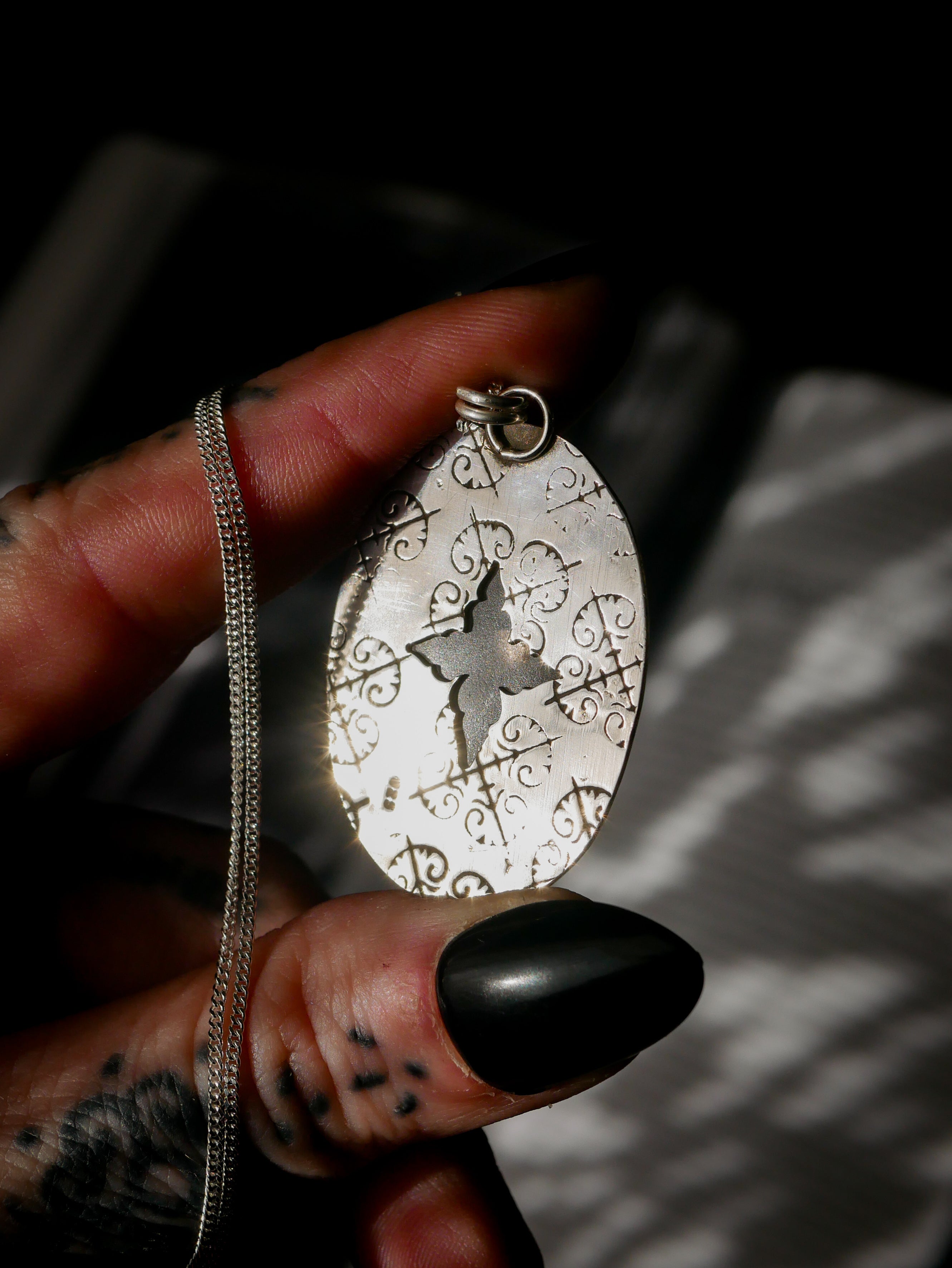 La Dame Blanche - Collier en quartz fumé et argent