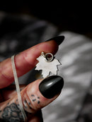 Le Faune - Collier feuille d'érable en argent et labradorite bleue