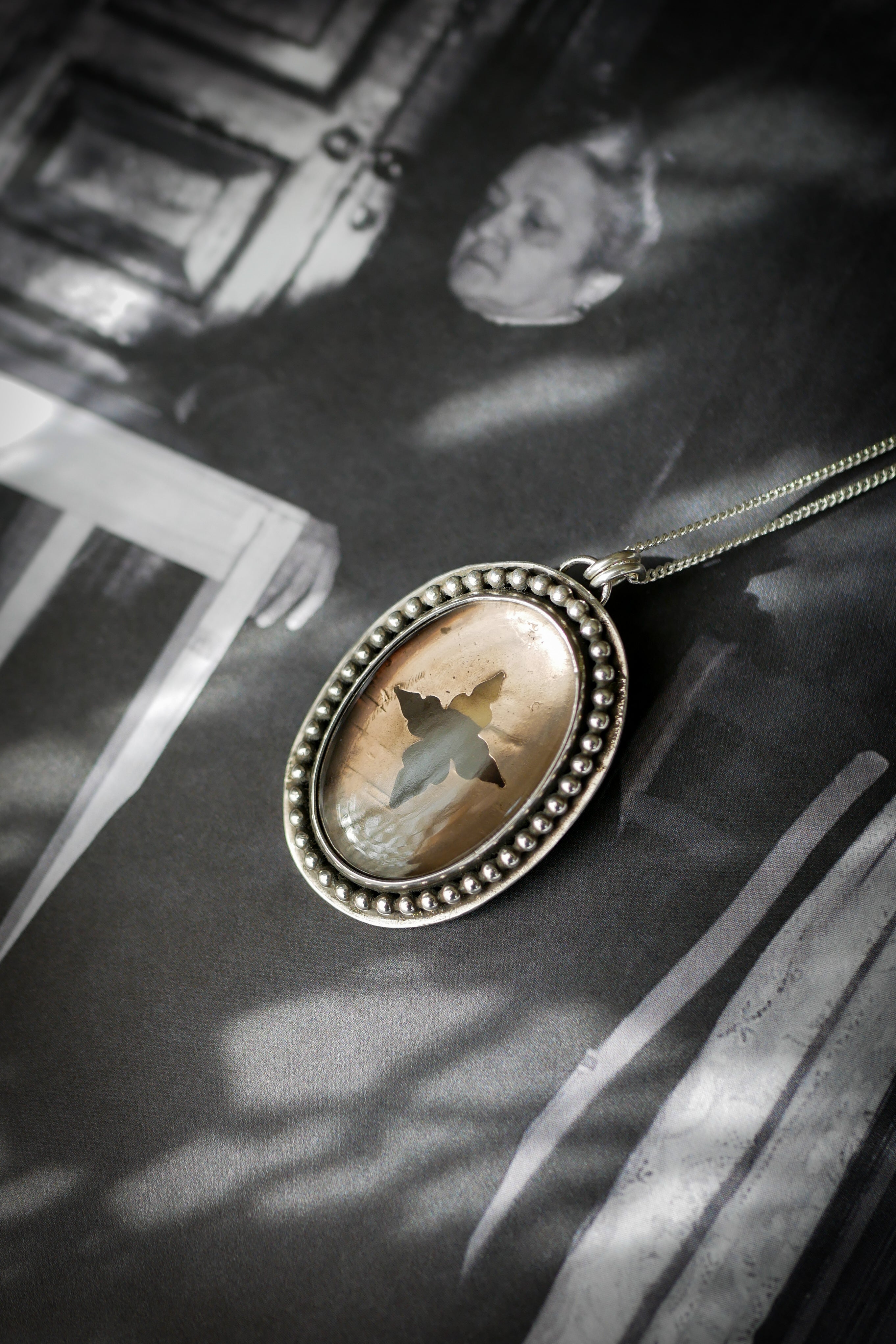 La Dame Blanche - Collier en quartz fumé et argent