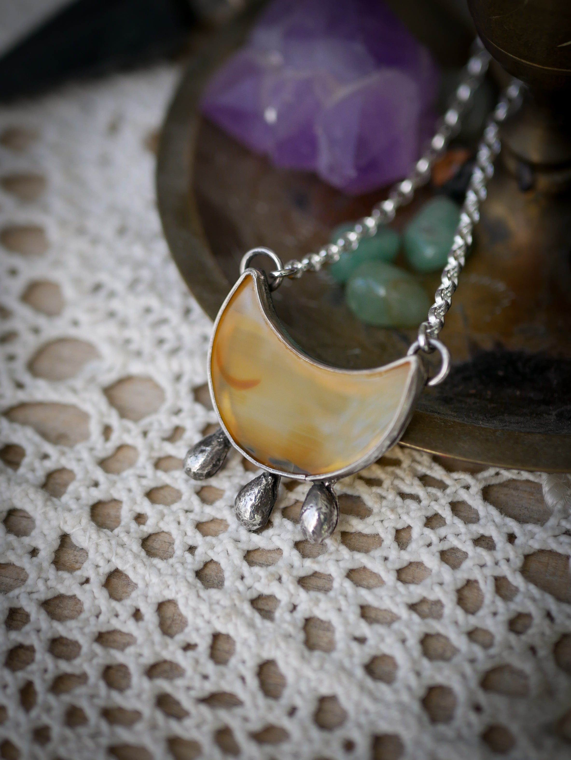 Blessing - Collier en agate iris et argent