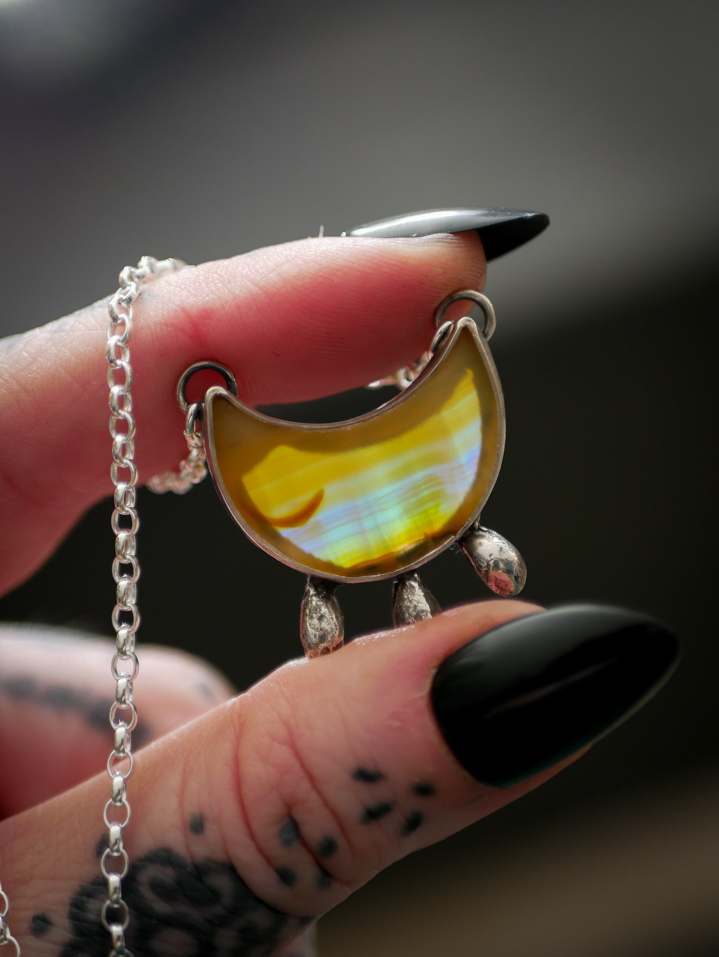 Blessing - Collier en agate iris et argent