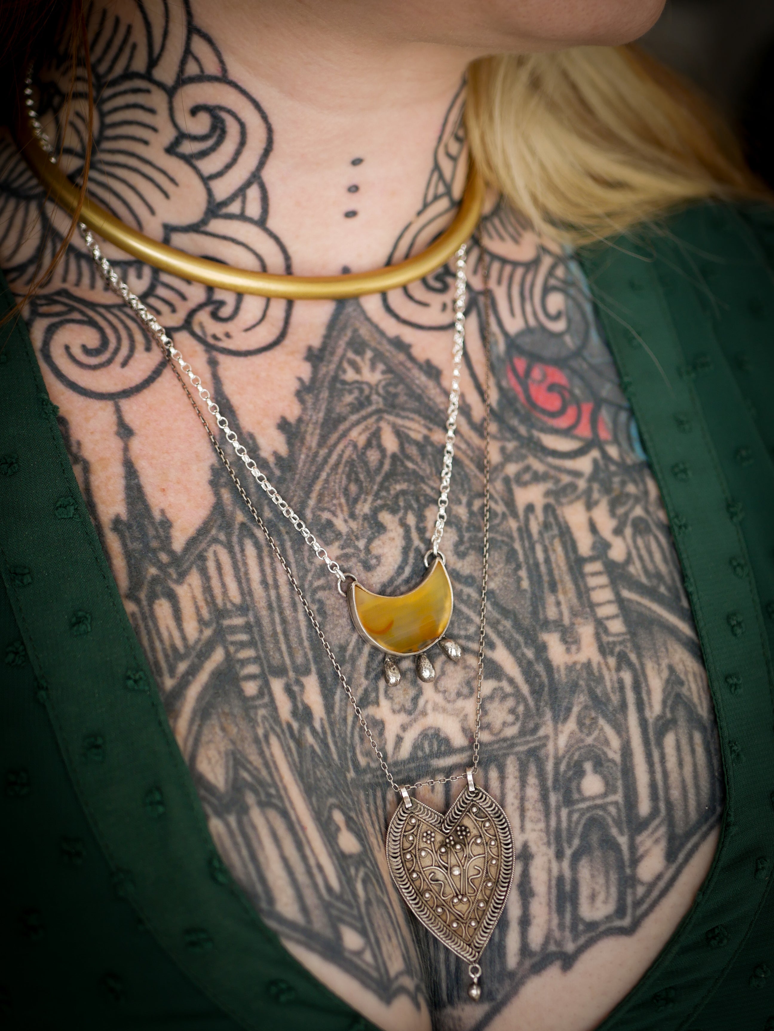 Blessing - Collier en agate iris et argent