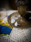 Déesse de Glace - Bague en pierre de lune arc-en-ciel (péristérite) et argent