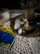 Déesse de Glace - Bague en pierre de lune arc-en-ciel (péristérite) et argent