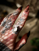 Déesse de Glace - Bague en pierre de lune arc-en-ciel (péristérite) et argent