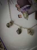 Alice Kyteler - Collier en diamant Herkimer et argent, pendentif gothique forgé