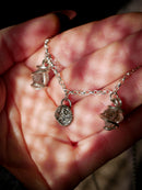 Alice Kyteler - Collier en diamant Herkimer et argent, pendentif gothique forgé