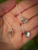 Alice Kyteler - Collier en diamant Herkimer et argent, pendentif gothique forgé