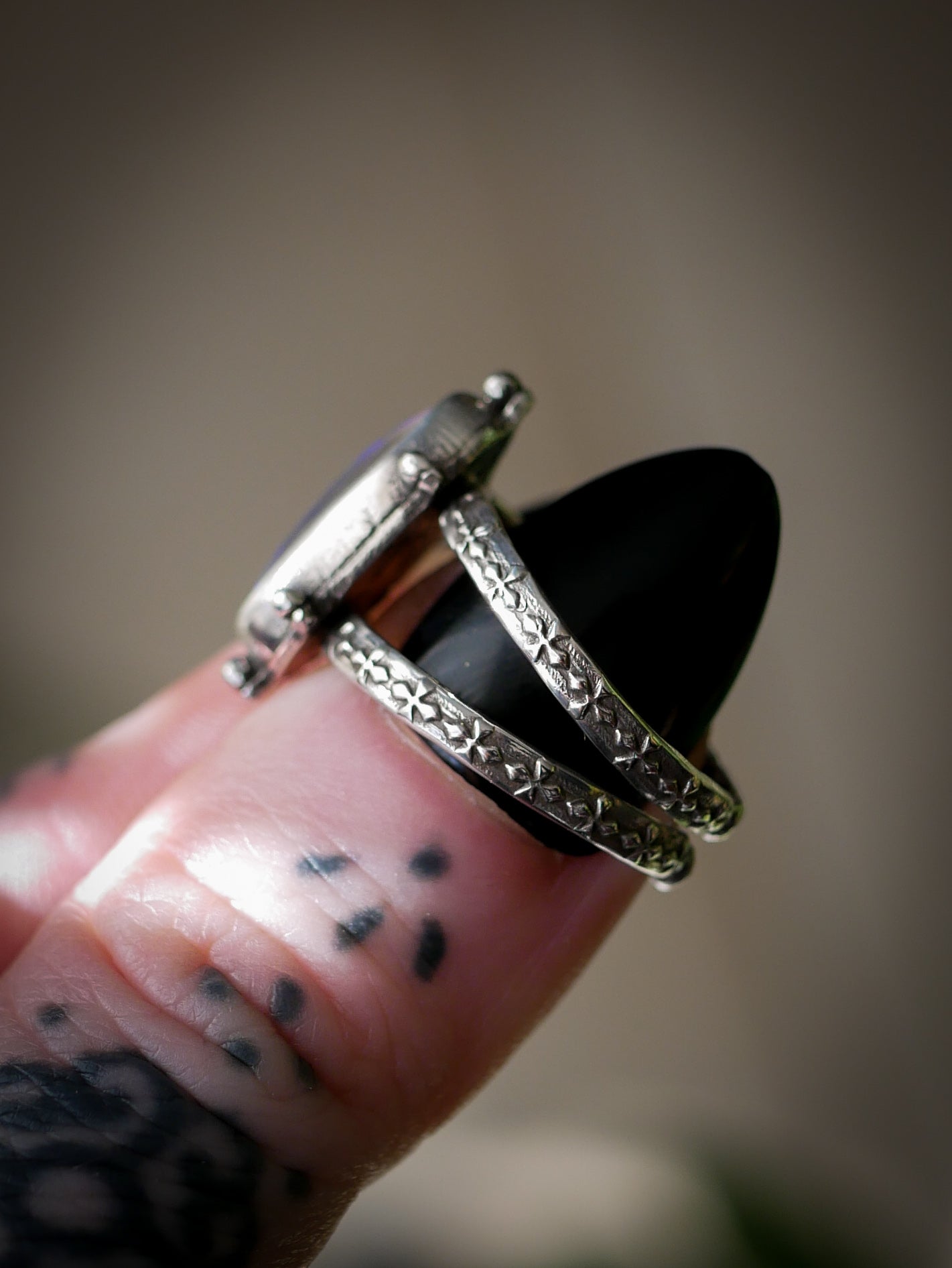 Fae - Opale de Lightning Ridge et quartz clair, argent