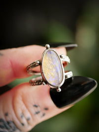 Fae - Opale de Lightning Ridge et quartz clair, argent