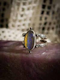 Fae - Opale de Lightning Ridge et quartz clair, argent