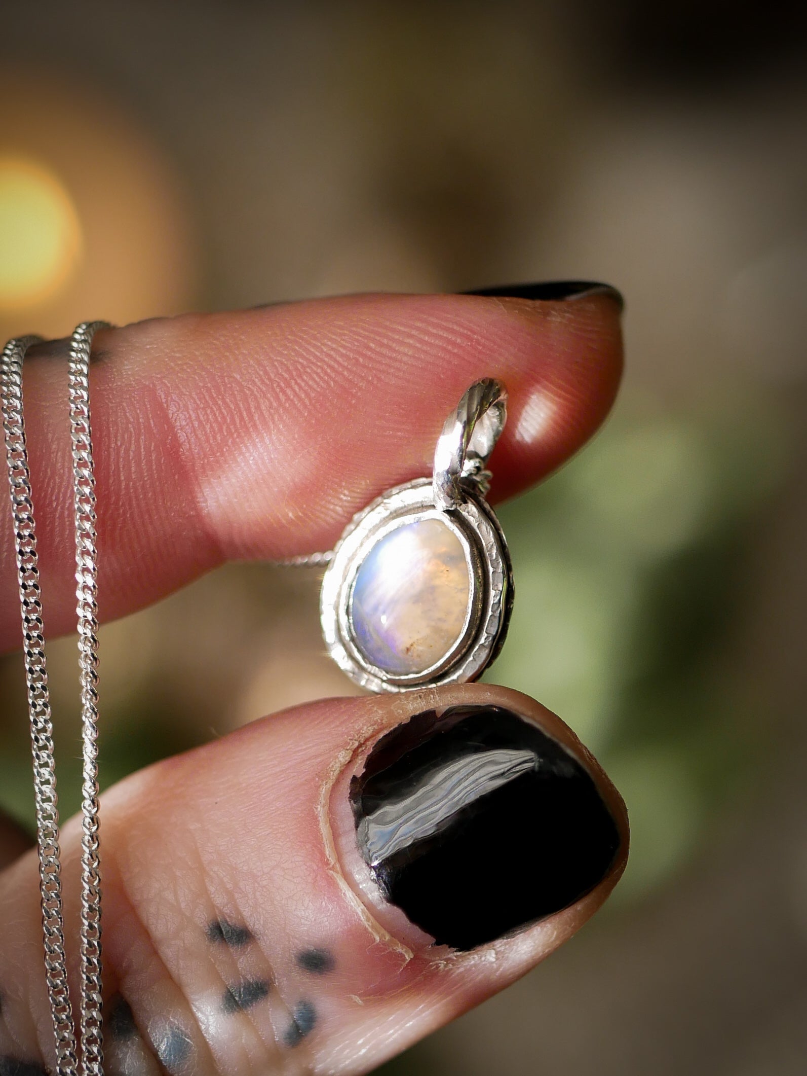 Starseed - Collier en opale de Lightning Ridge et quartz clair, argent