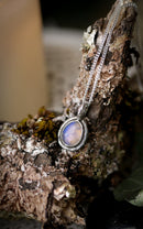 Starseed - Collier en opale de Lightning Ridge et quartz clair, argent