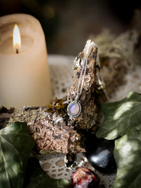 Starseed - Collier en opale de Lightning Ridge et quartz clair, argent