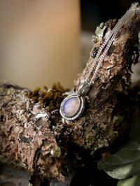 Starseed - Collier en opale de Lightning Ridge et quartz clair, argent