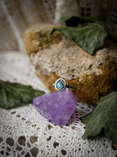 Poussière d'Etoiles - Bague en opale de Lightning Ridge, quartz clair et argent