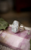 Viaggio astrale - Anello in drusa di diaspro del deserto e argento