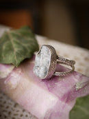 Viaggio astrale - Anello in drusa di diaspro del deserto e argento
