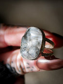 Viaggio astrale - Anello in drusa di diaspro del deserto e argento