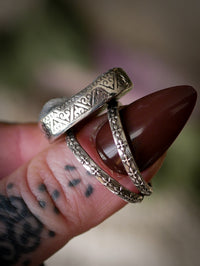 Viaggio astrale - Anello in drusa di diaspro del deserto e argento