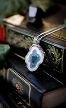 Il Portale - Collana in fette di agata muschiata e argento