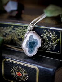 Il Portale - Collana in fette di agata muschiata e argento