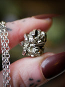 Il Tesoro del Troll - Collana realizzata con pepite di pirite grezza e argento