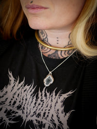 Il Portale - Collana in fette di agata muschiata e argento