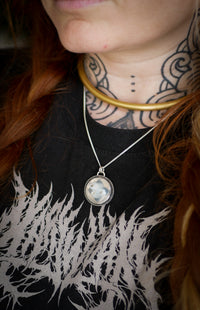 Ecclesia - Collana gotica in quarzo solare e argento