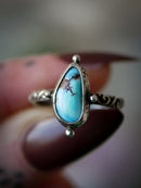 Divination - Bague en turquoise Golden Hill et argent
