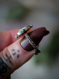 Divination - Bague en turquoise Golden Hill et argent