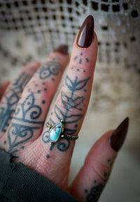 Divination - Bague en turquoise Golden Hill et argent