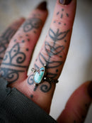 Divination - Bague en turquoise Golden Hill et argent