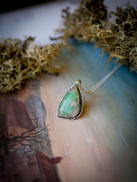 Le Serpent de la Connaissance - Collier en variscite et argent, serpent au dos