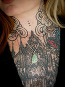 Le Serpent de la Connaissance - Collier en variscite et argent, serpent au dos