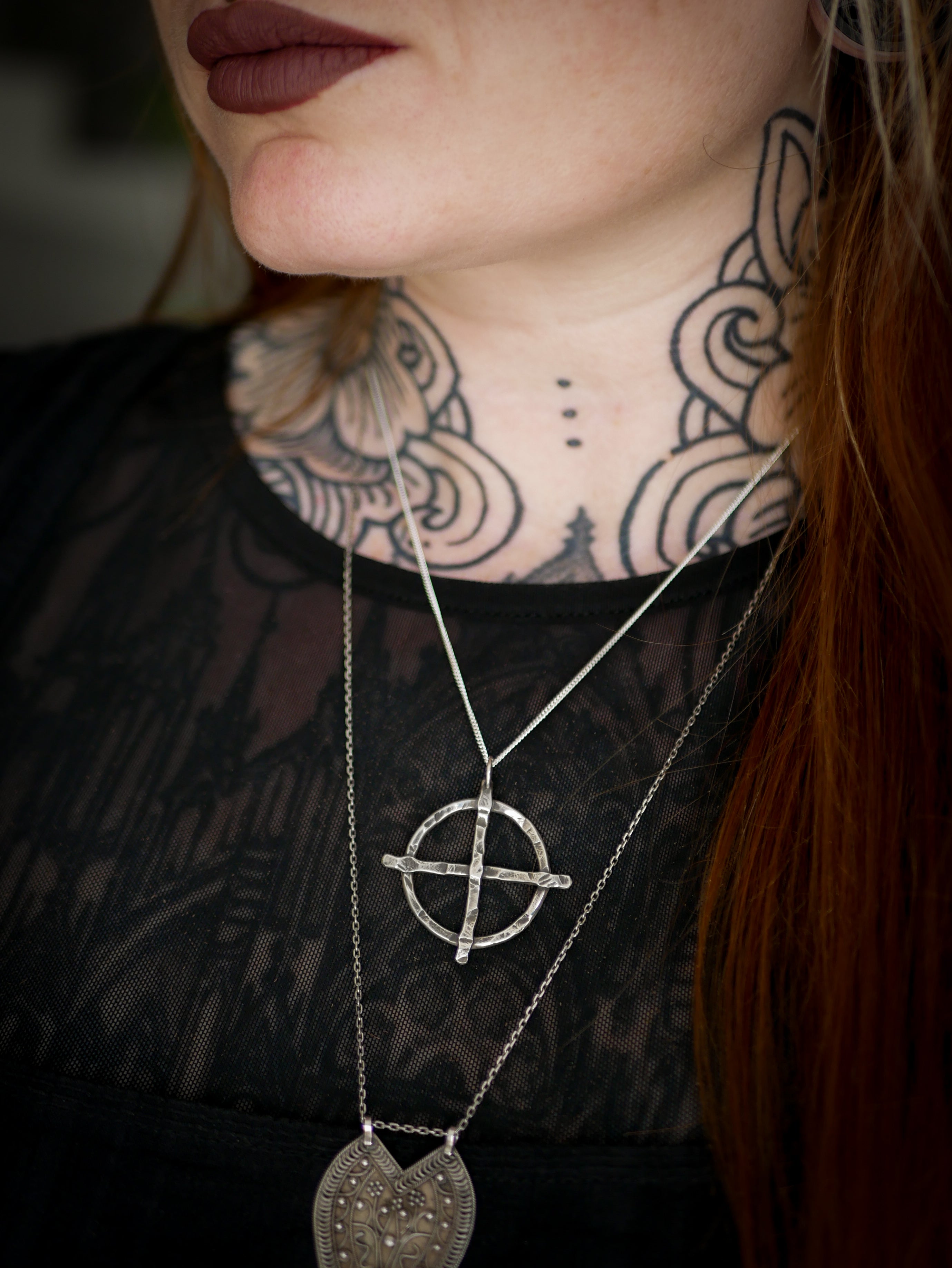 La Croix Solaire - Collier forgé en argent