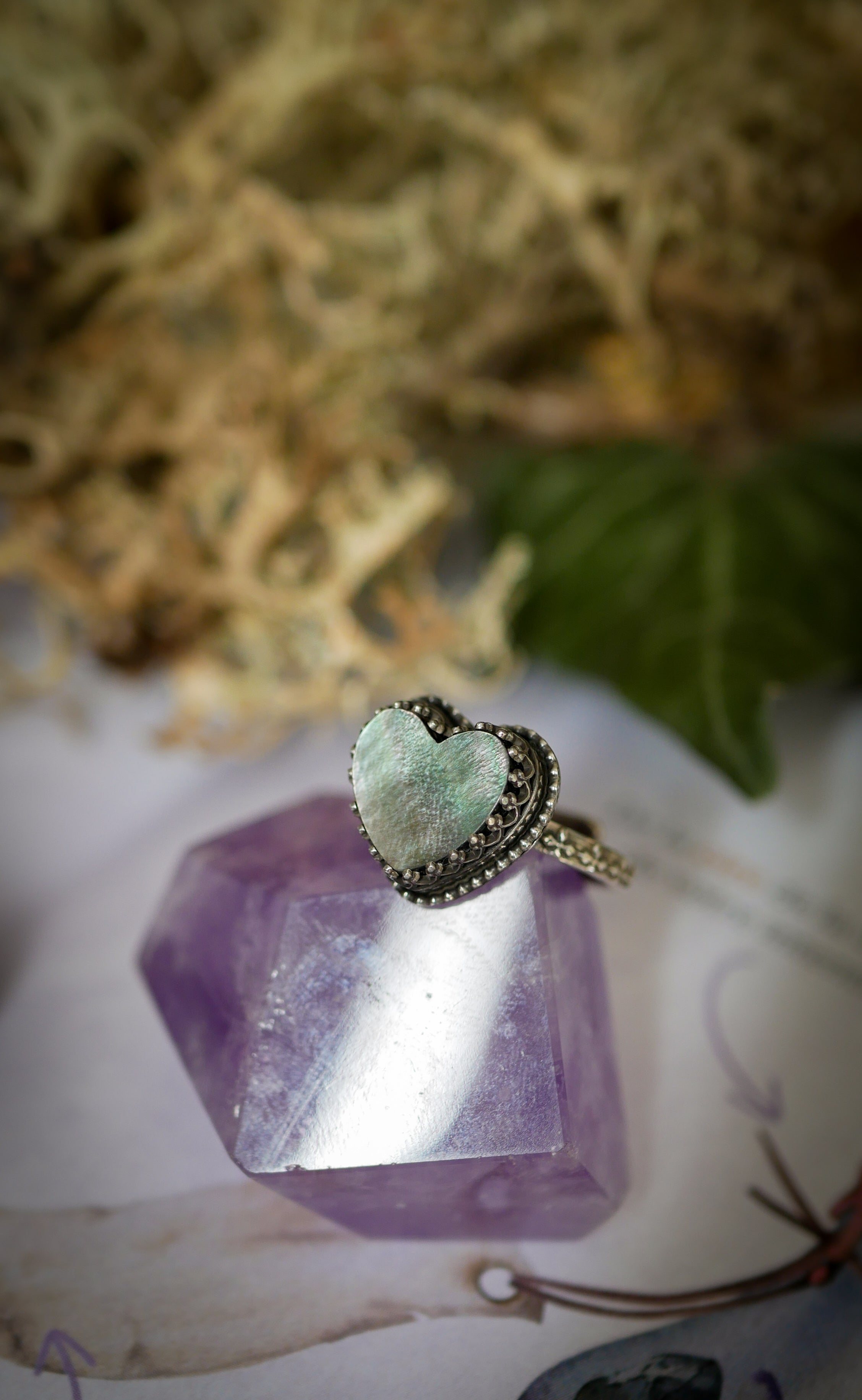 Vénus - Bague en nacre de Tahiti et argent