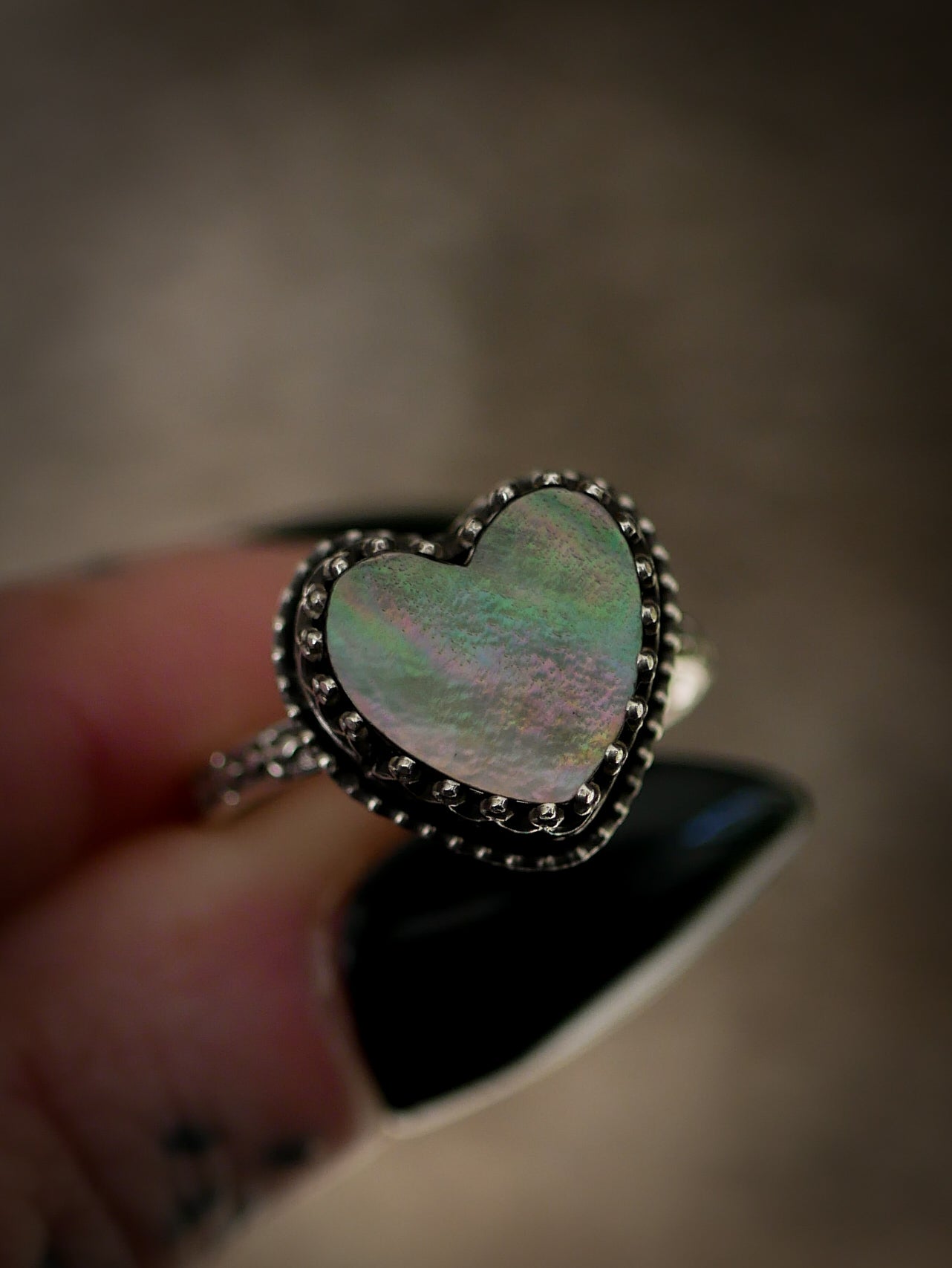 Vénus - Bague en nacre de Tahiti et argent