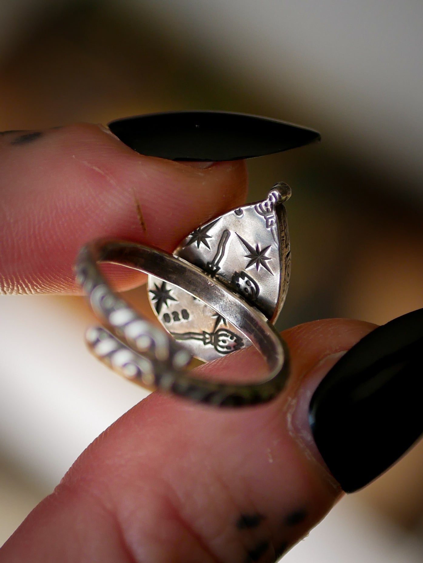 L'Esprit des Sous-Bois - Bague en malachite druse et argent