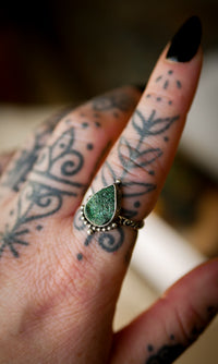 L'Esprit des Sous-Bois - Bague en malachite druse et argent