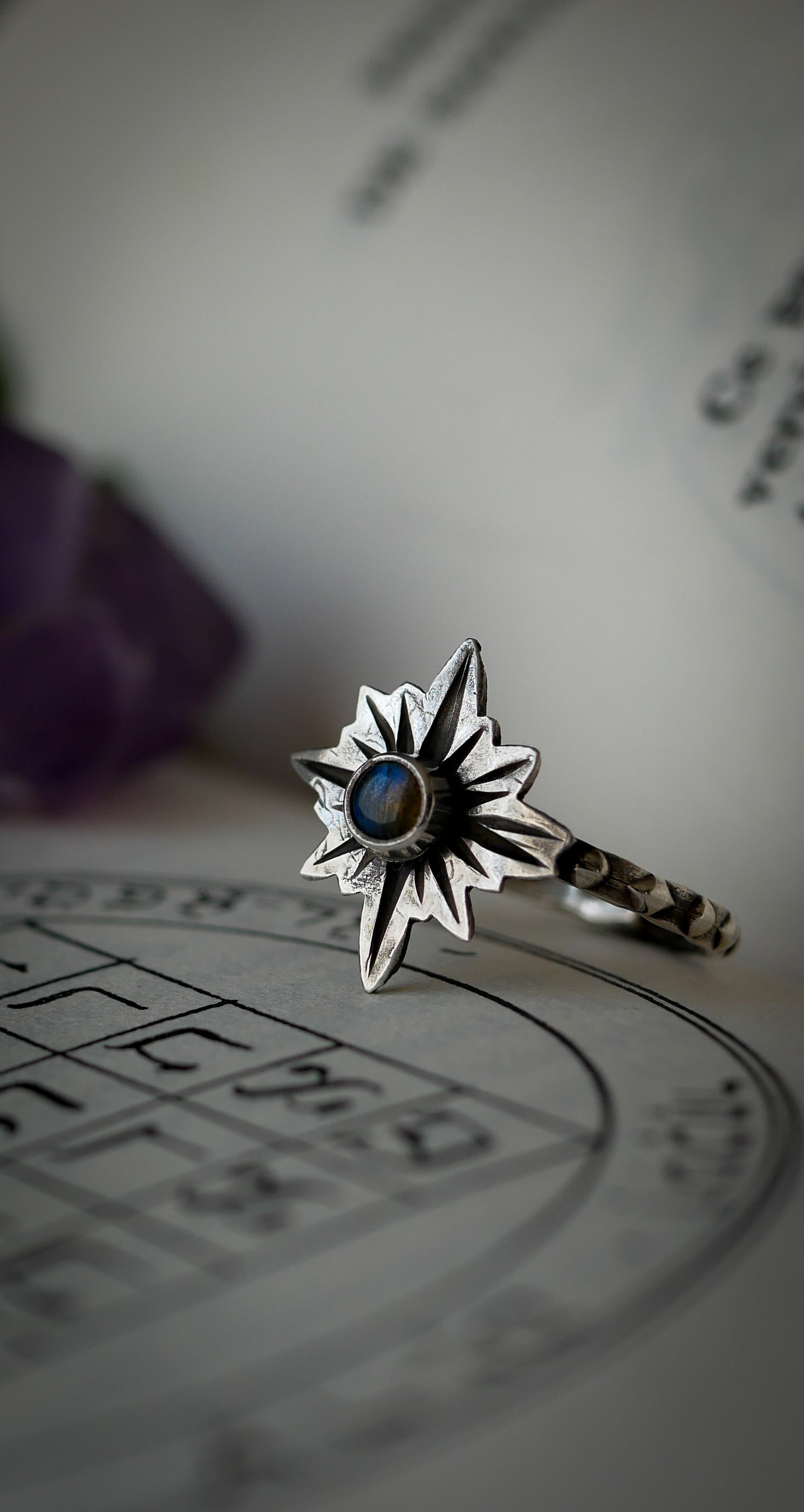 Starseed - Bague en labradorite bleue et argent
