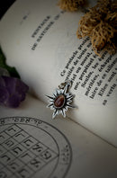 Vasudhārā - Pendentif en quartz rutile "poils de lapin" et argent