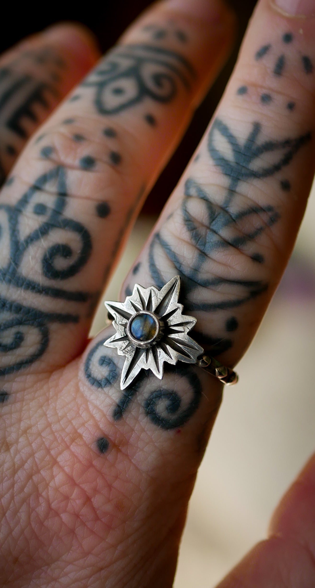 Starseed - Bague en labradorite bleue et argent