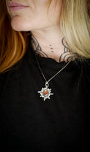 Vasudhārā - Pendentif en quartz rutile "poils de lapin" et argent