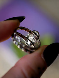 Cieux - Bague en opale de Lightning Ridge et quartz clair, argent